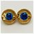 Orecchini a clip Chanel Coco Mark Blue and Gold - vista 9