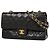 Bolsa de ombro Chanel Matelassé em couro preto