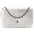 CHANEL - Borsa a tracolla Wallet On Chain Classic/Timeless Chanel in pelle stropicciata chevron argento