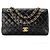 CHANEL - Bolsa de ombro Classic/Timeless 11.12 Chanel em couro liso preto