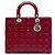 Borsa Lady Dior Large in pelle laccata Cannage rossa Dior