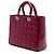Borsa Lady Dior Large in pelle laccata Cannage rossa Dior - vista 2