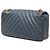 Bolsa de Ombro Chanel Medium Chevron em couro de bezerro com medalhão, Single Flap, Azul - vista 2