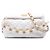 Bolsa Hobo Chanel CC em pele de cordeiro acolchoada branca