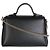 Borsa a tracolla e manico superiore Gucci in pelle di vitello Dollar nera con G intrecciate - vista 2