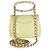 Bolsa Mini Square Flap Chanel em pele de cordeiro acolchoada verde claro com logo e alça de corrente - vista 2