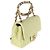 Bolsa Mini Square Flap Chanel em pele de cordeiro acolchoada verde claro com logo e alça de corrente - vista 4