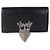 Clutch a patta Chanel in lambskin nero con simbolo della pace in strass - vista 8
