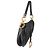 Borsa Saddle Media in pelle di vitello grana naturale nera Christian Dior - vista 5