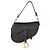 Borsa Saddle Media in pelle di vitello grana naturale nera Christian Dior - vista 6