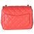 Bolsa Mini Square Flap Chanel em pele de cordeiro acolchoada rosa escuro - vista 2
