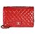 Borsa Chanel Red Quilted Patent Maxi Classic Double Flap Bag