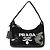 Borsa Prada Mini Re-Edition 2000 in paillettes nero e bianco - vista 8
