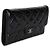 Cartera Long Flap Chanel de charol acolchado negro CC - vista 4