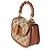 Borsa Gucci Camel GG Supreme Canvas Crystal Mini Bamboo 1947 Top Handle - vista 3