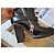 Botas altas de cuero negro Chloé con tacón bloque - vista 6