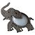 Autre Marque Spilla elefante vintage con strass e cabochon bianco