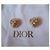 Dior orecchini a cuore perle e strass dorati - vista 3
