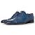 Santoni, Scarpe derby stringate in pelle di alligatore blu