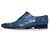 Santoni, Scarpe derby stringate in pelle di alligatore blu - vista 2