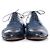 Santoni, Scarpe derby stringate in pelle di alligatore blu - vista 5