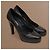 Chanel Escarpins Plateforme Cuir Noir - vue 4