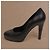 Chanel Escarpins Plateforme Cuir Noir - vue 9
