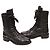 Chanel Stivaletti combat pelle matelassé nera