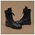 Chanel Stivaletti combat pelle matelassé nera - vista 11