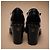 Chanel Mocassini con tacco in pelle nera con catena - vista 4