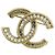 Chanel vergoldete Brosche mit Strasssteinen