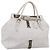 FENDI Celeria Tote Bag Leather White Silver