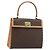 Céline CELINE Bolsa de mão em lona Macadam PVC Couro Castanho Dourado