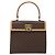 Céline CELINE Bolsa de mão em lona Macadam PVC Couro Castanho Dourado - vista 13