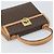 Céline CELINE Bolsa de mão em lona Macadam PVC Couro Castanho Dourado - vista 6