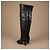 Botas mosqueteras Chanel de cuero negro - vista 3