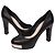 Chanel Schwarze Leder-Plateau-Pumps