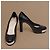 Chanel Schwarze Leder-Plateau-Pumps - Ansicht 3