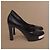 Chanel Schwarze Leder-Plateau-Pumps - Ansicht 9