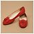 Chanel Ballerine in pelle rossa con Camelia - vista 10