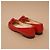 Chanel Ballerine in pelle rossa con Camelia - vista 11