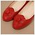 Chanel Ballerine in pelle rossa con Camelia - vista 16