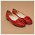 Chanel Ballerine in pelle rossa con Camelia - vista 2