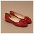 Chanel Ballerine in pelle rossa con Camelia - vista 4
