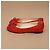 Chanel Ballerine in pelle rossa con Camelia - vista 5