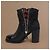 Botines Chanel en cuero y ante negro con puntera reforzada - vista 10