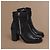 Botines Chanel en cuero y ante negro con puntera reforzada - vista 4