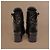 Chanel Runway Pocket Biker Combat Boots Schwarz Leder - Ansicht 6