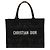 Dior Book Tote Medium in tela e mesh ricamato Macramé Toile de Jouy Soleil Nero
