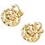 Orecchini a clip rotondi Chanel Gold CC placcati oro con strass - vista 2